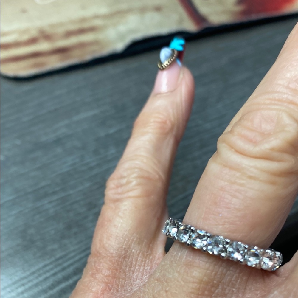 Silver Crystal Eternity Band - Clear Sparkle